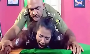 Army officer is forcing a lady to hard sex in his cabinet